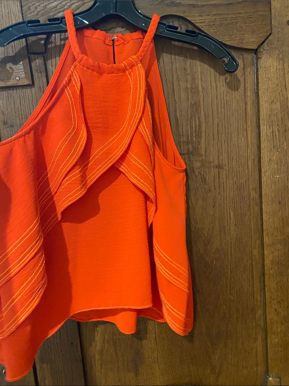 Ramy Brook Bright red Ruffle Halter Top